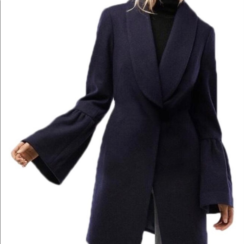 Express Navy Wool Bell Sleeve Coat